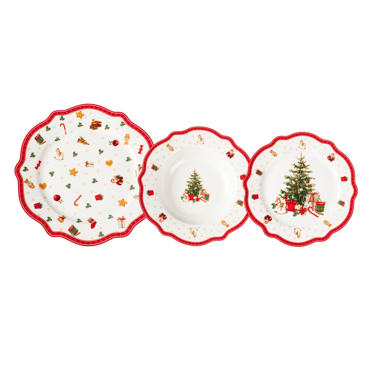 VESTIAMO CASA GRAN NATALE - Servizio di piatti Christmas Harmony in New Bone China 18 pezzi